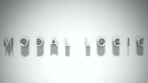 Modal Logic 3D title animation with shadows on a white background Stock Footage 296708129