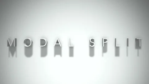 Modal Split 3D title animation with shadows on a white background Stock Footage 296607274