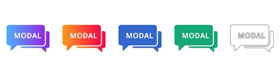 Modal Window Notification Icons Illustrazione stock