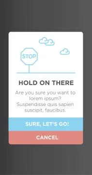 Modal Windows for Mobile UI and UX interface and experience design Illustrazione stock