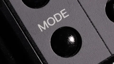 Mode Button Pressed On Grey Camera Panel Close Up Stock Footage 332563209