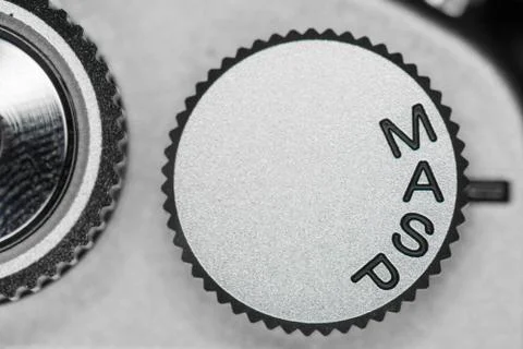 Mode dial on slr camera Stock Photos