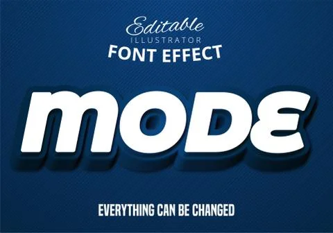 Mode text, editable font effect Stock Illustration