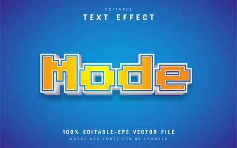 Mode text, pixel style text effect Stock Illustration