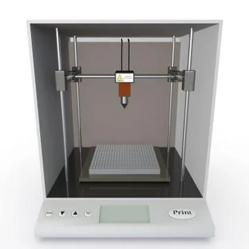 Model 3D printer on white background Stock Illustration