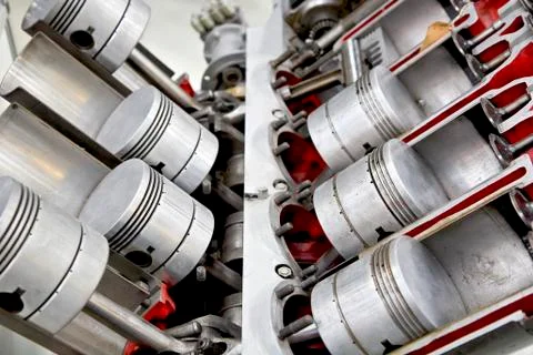 Model of a 90 degrees v-engine Stock Photos