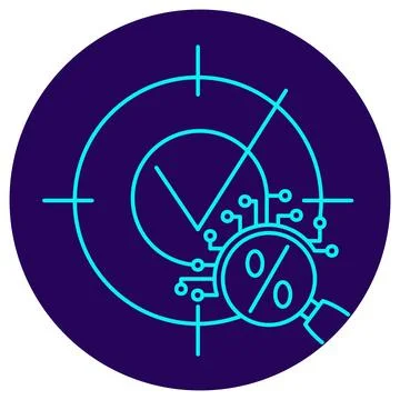 Model accuracy evaluation icon. Vector pictogram with thin lines Stock Illustration