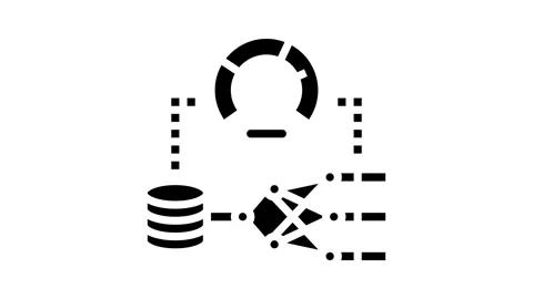 Model accuracy gauge machine learning glyph icon animation Stock Footage 326145316