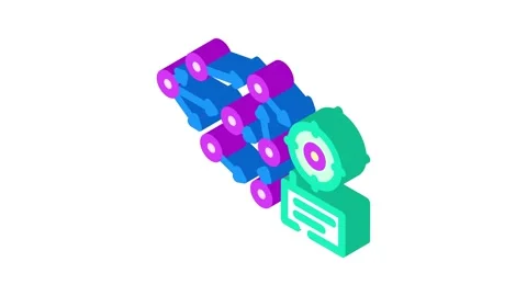 Model accuracy gauge machine learning isometric icon animation Stock Footage 327280815