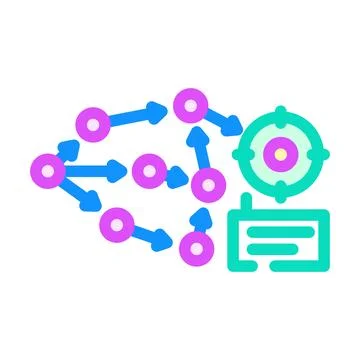 Model accuracy gauge machine learning color icon vector illustration 库存插图