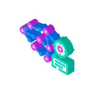 Model accuracy gauge machine learning isometric icon vector illustration イラスト素材