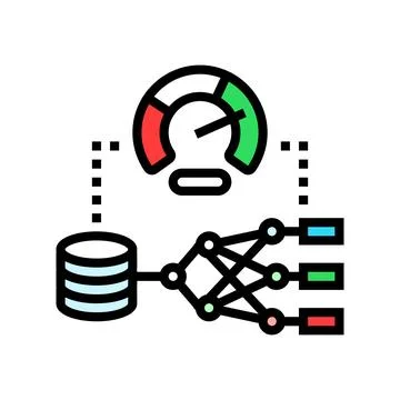 Model accuracy gauge machine learning color icon vector illustration Illustrazione stock