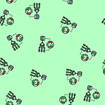 Model accuracy gauge machine learning vector seamless pattern 库存插图