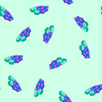 Model accuracy gauge machine learning isometric icon seamless pattern イラスト素材