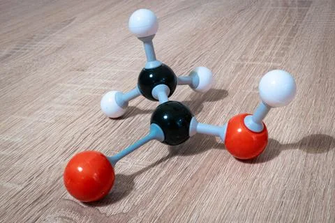 Model of acetic acid molecule Stock Photos