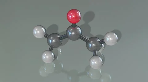 The Model of the Acetone Molecule on Gray Background Video stock 61185561