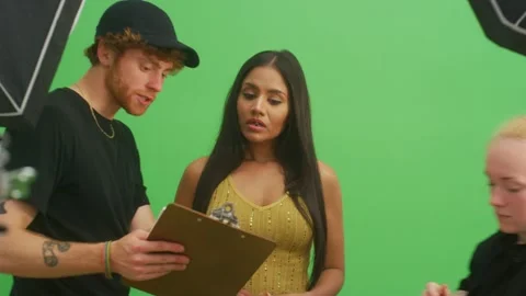 Model advertises messed up teeth in staged toothpaste commercial. Stock Footage 263439330