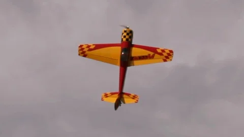 Model aircraft draws in the sky Stock Footage 99268395