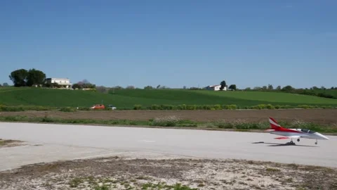 Model aircraft stabilization and landing tests xxx Stock-Footage 242143322