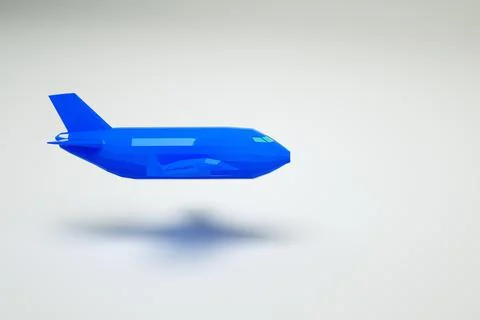 Model of an airplane in the air. 3D model of an airplane on a white background イラスト素材