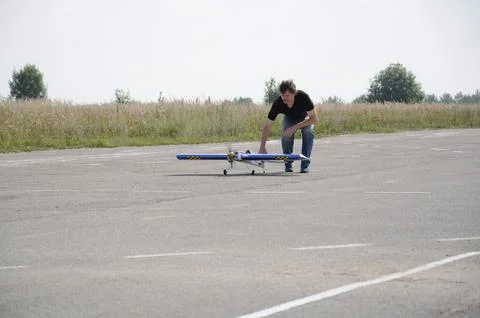 Model airplane flights Stock Photos