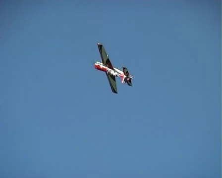 Model airplane in sky Stock Footage 11437372