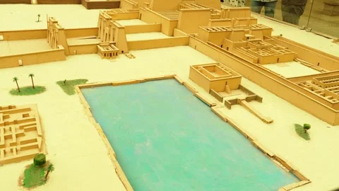 A model of the ancient Egyptian temple of Karnak in Luxor. Stock Footage 324689693