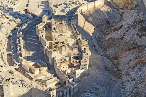 Model of Ancient Jerusalem and the Lower City Stock Photos