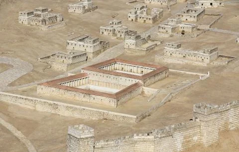 Model of Ancient Jerusalem Focusing on the Pool of Bethesda Stock Photos