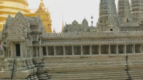 A model of Angkor Wat in Wat Phra Kaew, Bangkok, Thailand Stock Footage 48485031