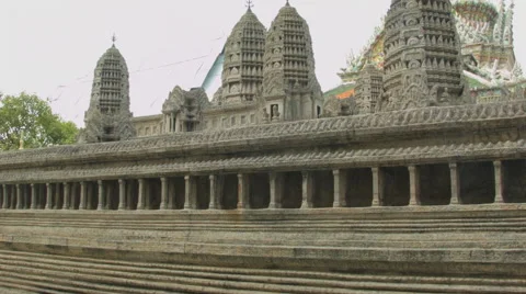 A model of Angkor Wat in Wat Phra Kaew, Bangkok, Thailand Stock Footage 48485351
