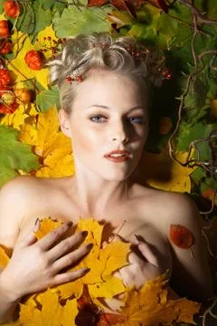 Model in autumn style Stock Photos