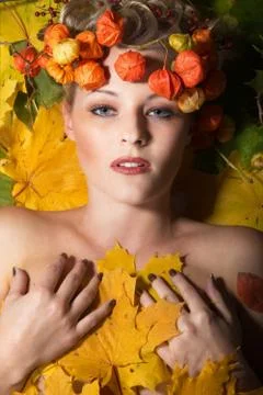 Model in autumn style Stock Photos