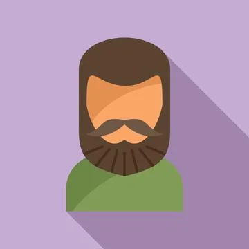 Model barber beard icon flat vector. Smile style Stock Illustration