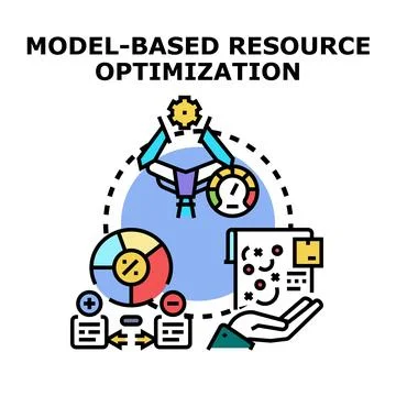 Model based resource optimization planning system operation Stock Illustration