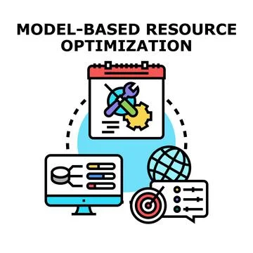 Model based resource optimization system planning strategy Stock Illustration