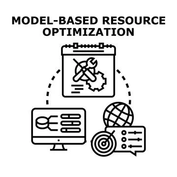 Model based resource optimization system planning strategy Stock Illustration