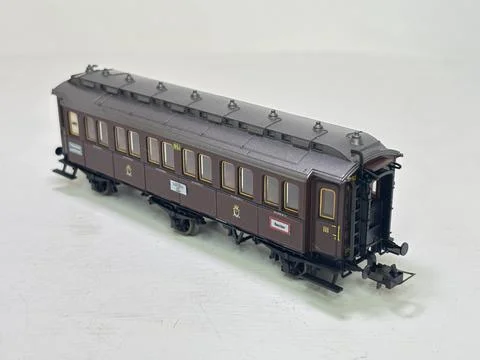 Model of Bavarian 3rd class compartment passenger coach Stock Photos