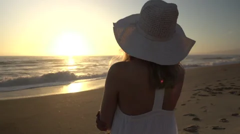 Model on the beach Stock Footage 68217607