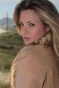 Model at the Beach Stock Photos