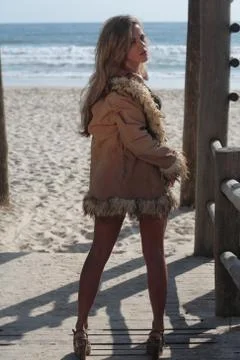 Model at the Beach Stock Photos