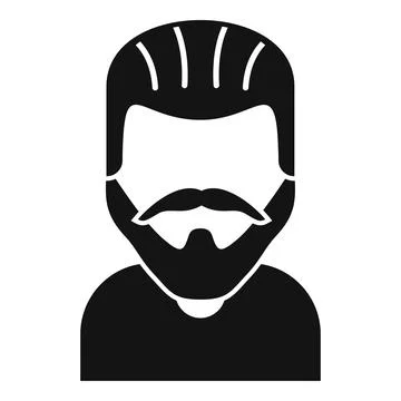 Model beard man icon simple vector. Adult portrait Stock Illustration