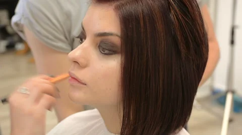Model being prepared for photo shoot Stock Footage 43978139