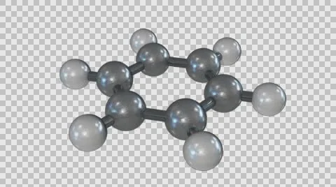 The Model of the Benzole Molecule on a Transparent Background Video stock 56464199