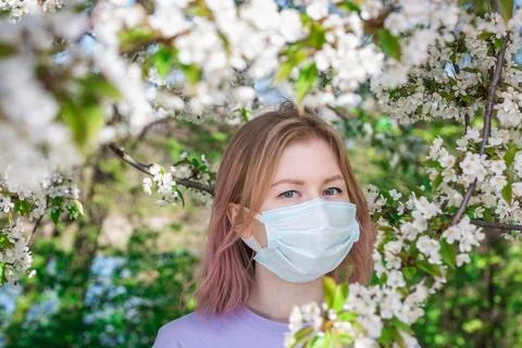 Model in blossoming trees Stock Photos
