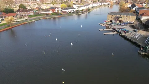 Model boats on the mill pond in Emsworth Hampshire Video stock 237685372