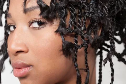 Model with braids closeup Stock Photos