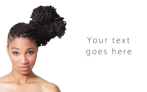 Model with braids smiling card Stock Photos