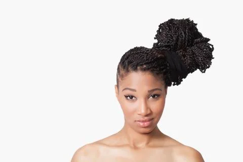 Model with braids smiling Stock Photos