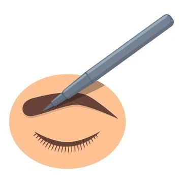 Model brow icon cartoon vector. Tattoo makeup Stock Illustration